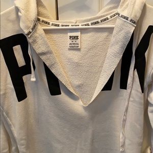 VS PINK deep v white sweatshirt XSmall